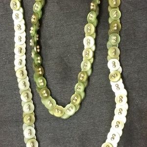 Vintage green button necklace